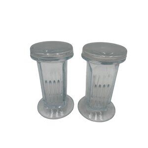 2 Vintage Wheaton Glass Coplin Jar Ground Glass Cover 4.5"